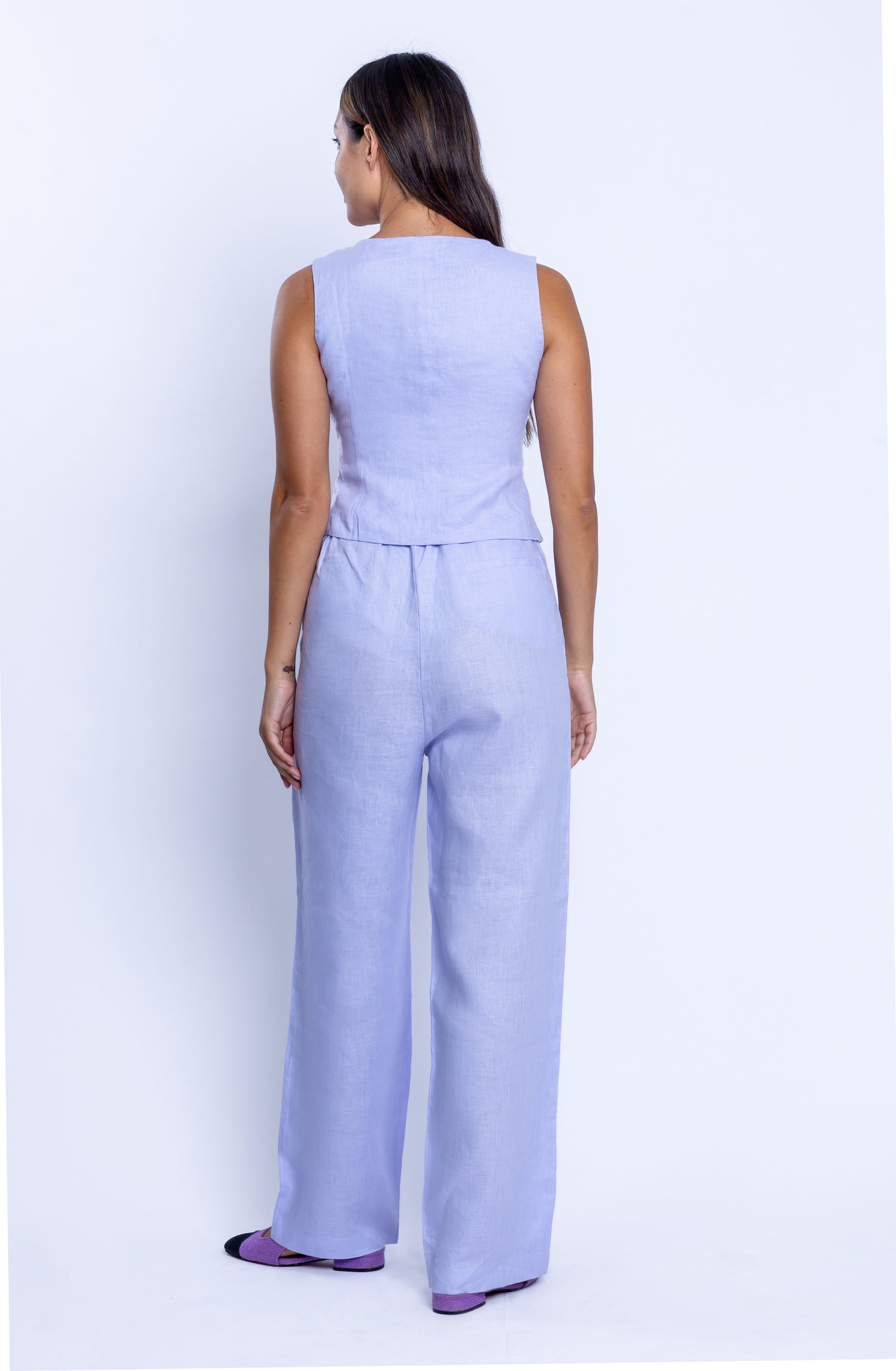 Pale Lilac inen Waistcoat and Loose Pants