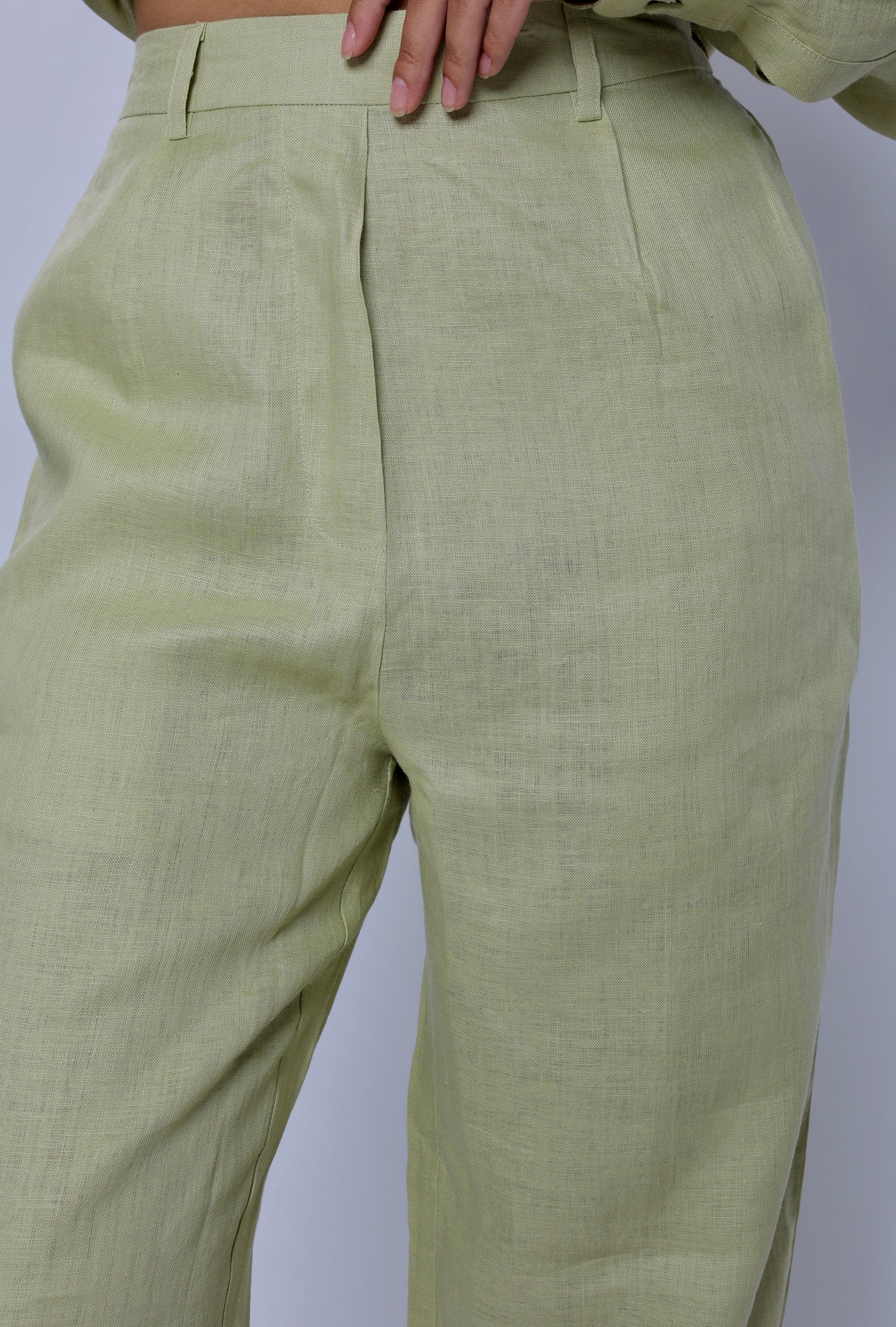 Olive Linen Waistcoat and Loose Pants